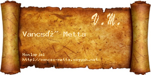 Vancsó Metta névjegykártya